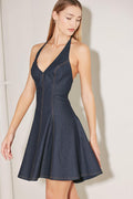 DARK WAVE DENIM MINI DRESS