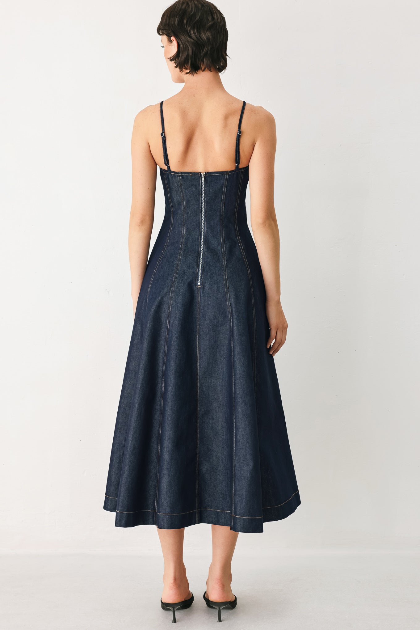 THE COASTAL DENIM WOVEN MIDI DRESS