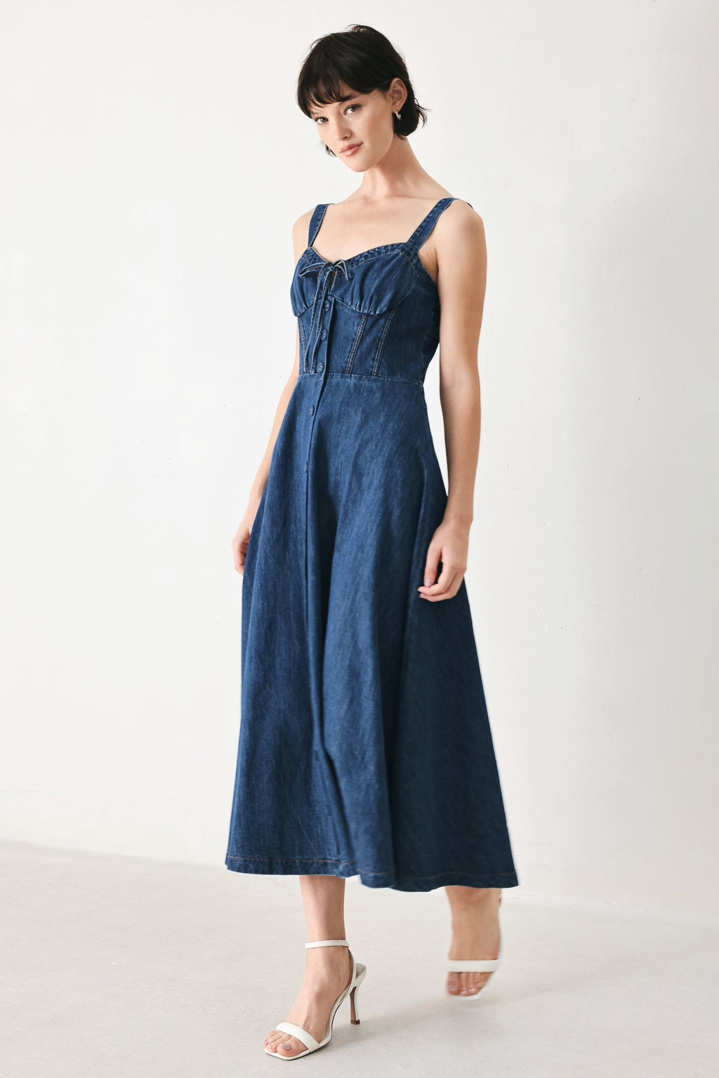BLUE CRUSH DENIM MIDI DRESS