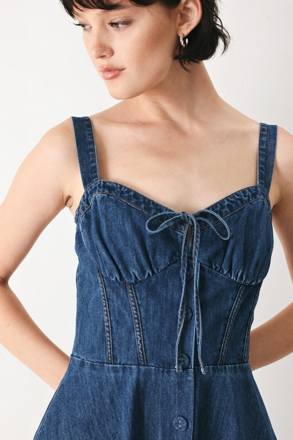 BLUE CRUSH DENIM MIDI DRESS