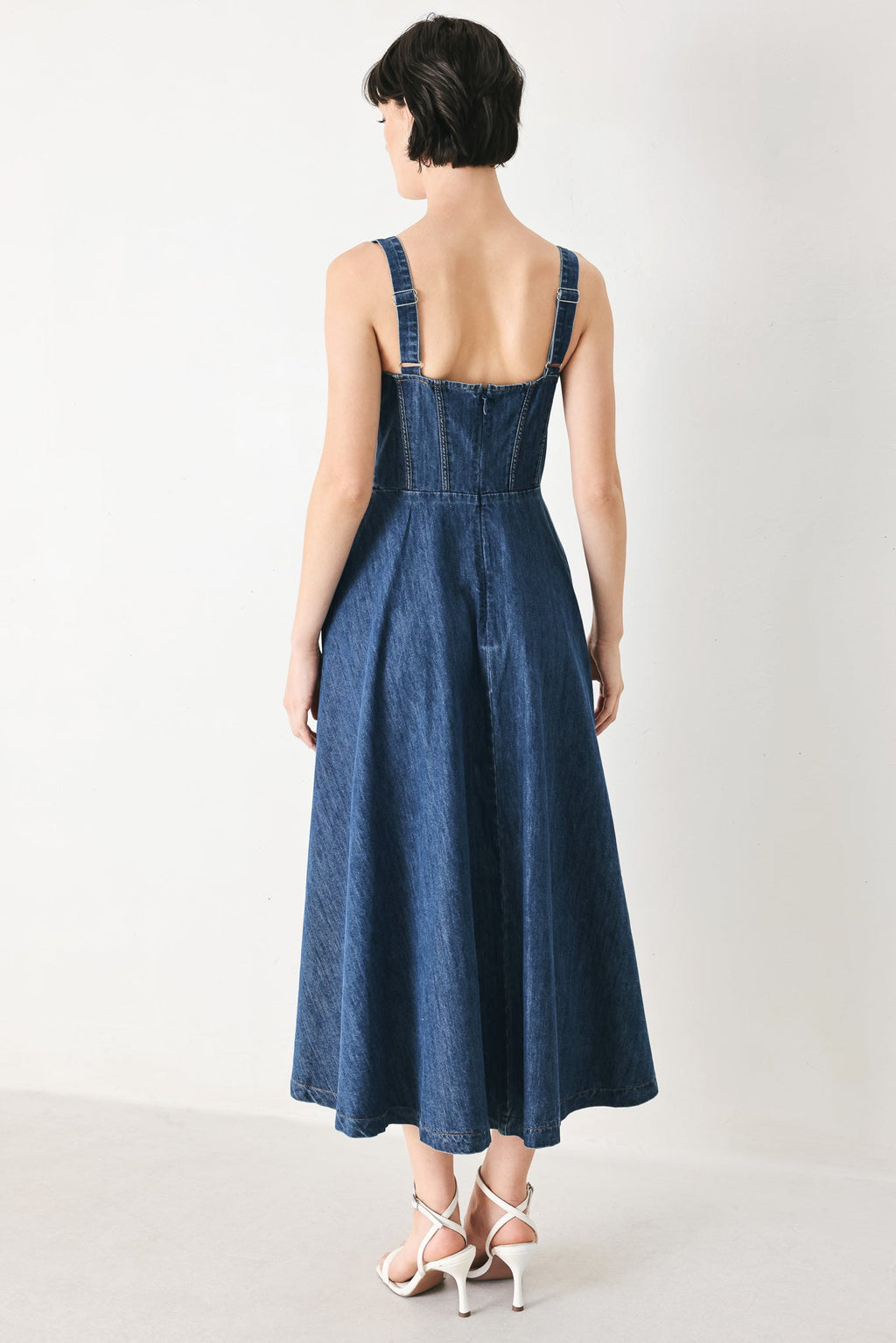 BLUE CRUSH DENIM MIDI DRESS