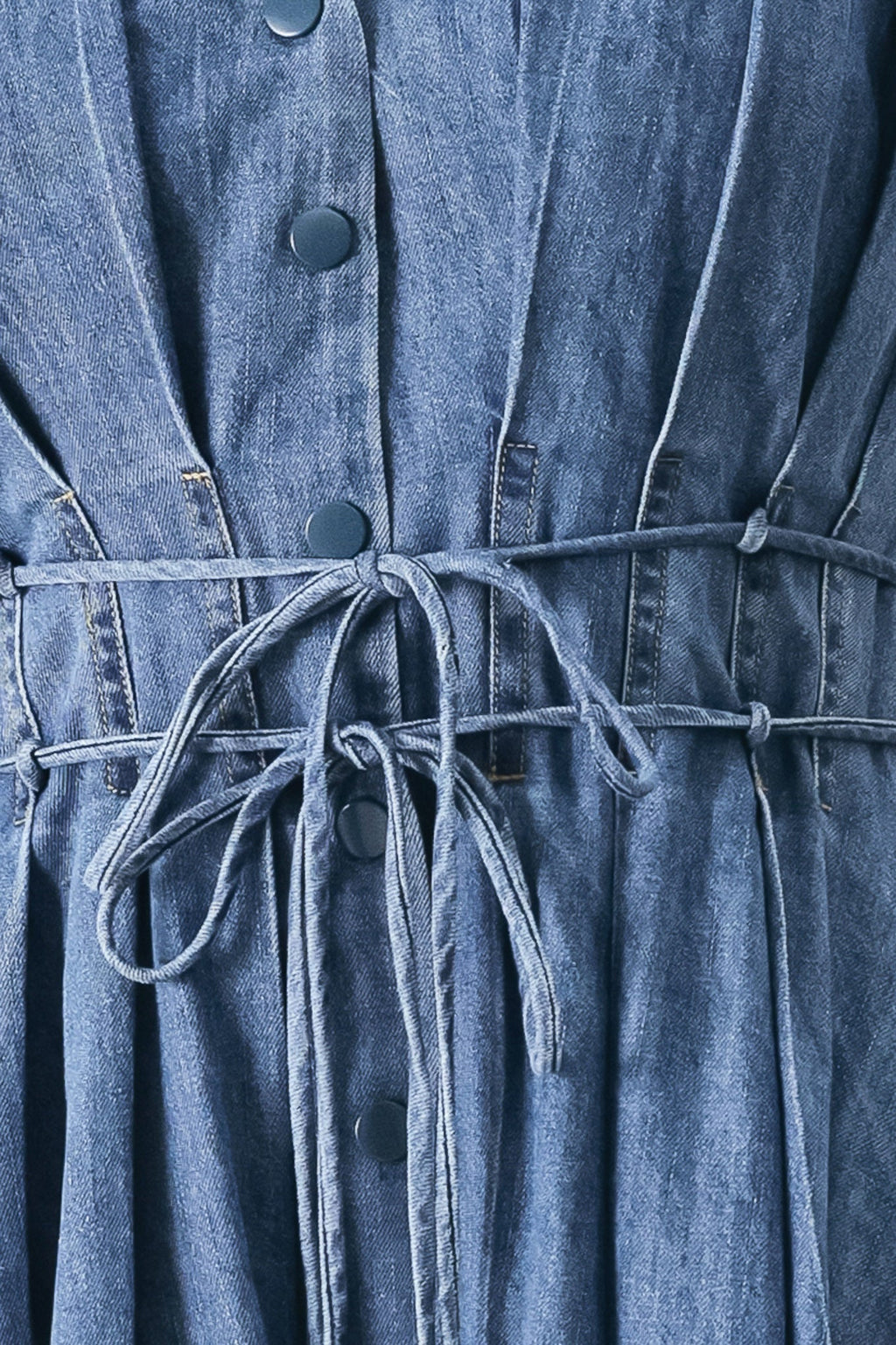 MIDNIGHT FLOW DENIM MIDI DRESS