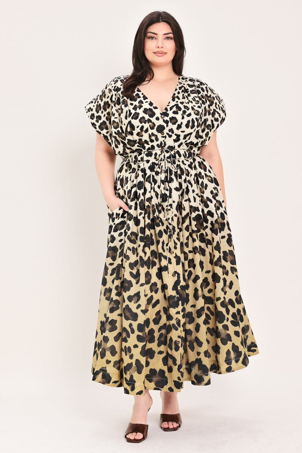 WILD MUSE WOVEN MIDI DRESS