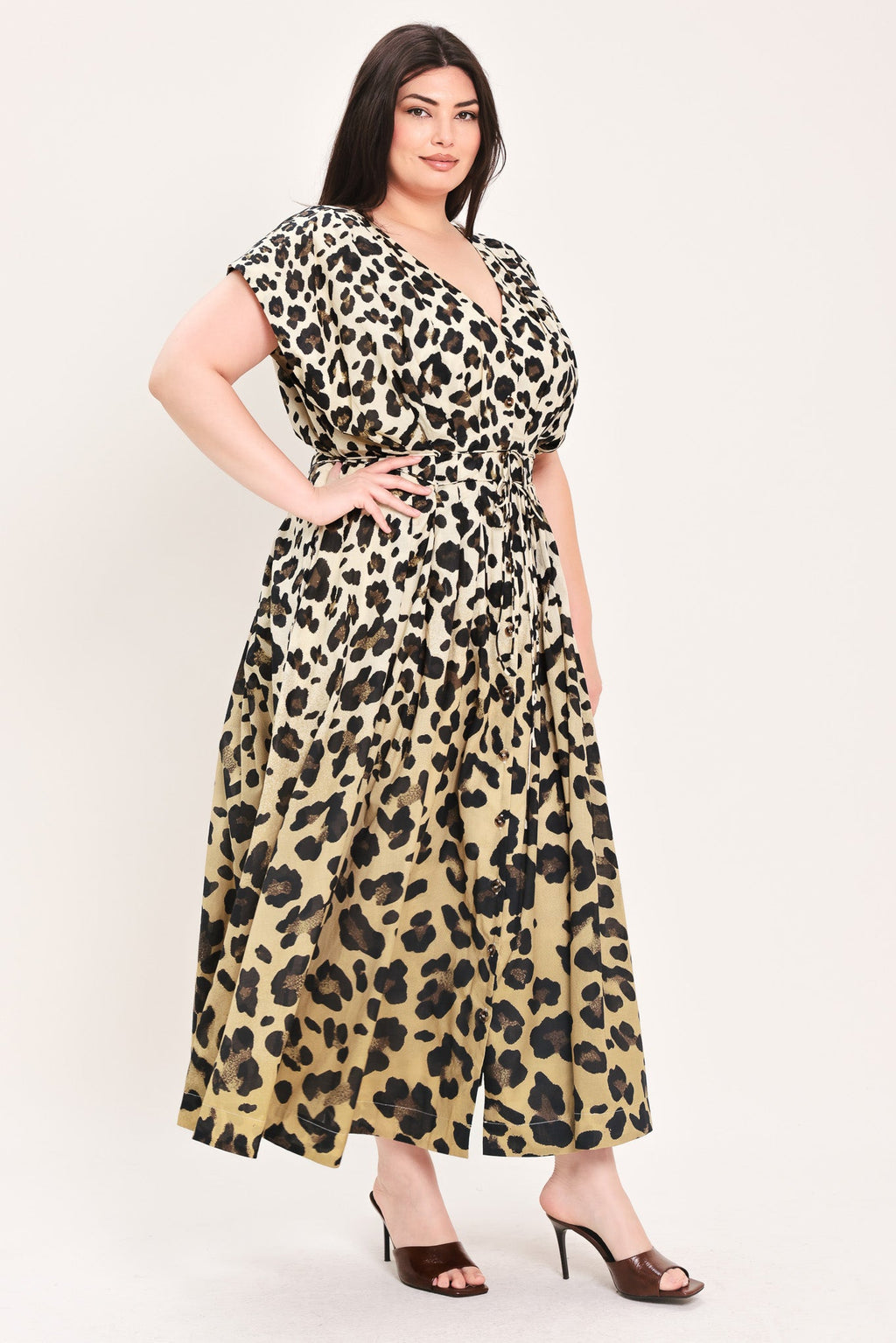 WILD MUSE WOVEN MIDI DRESS