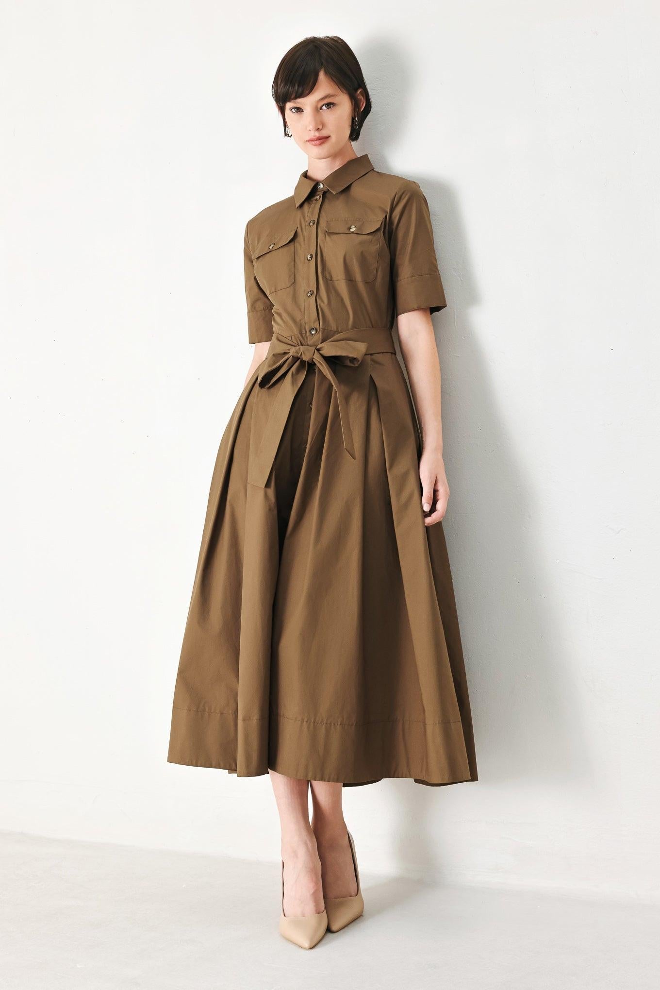 DESERT ICON WOVEN MIDI SHIRT DRESS