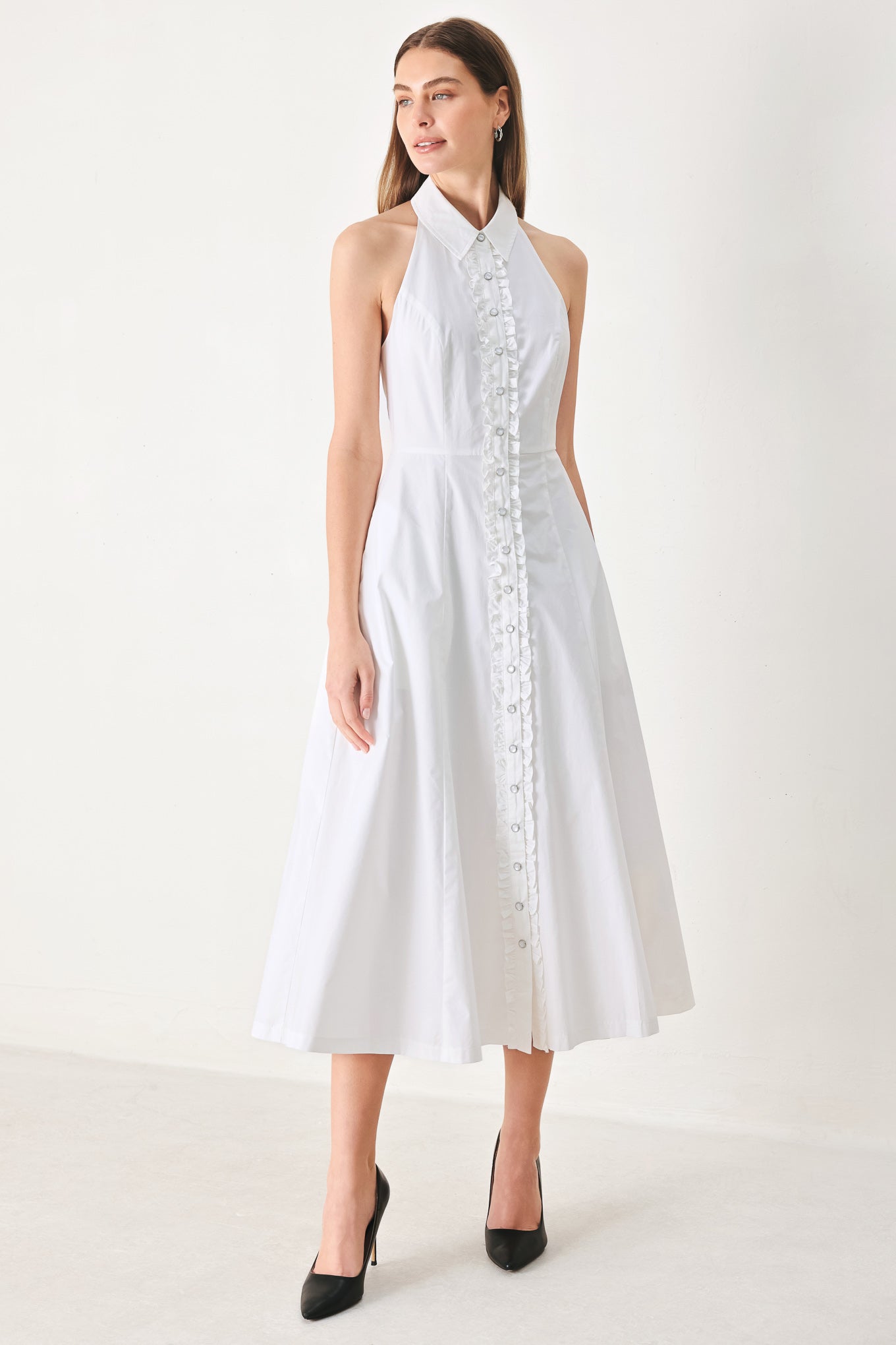 ANGEL CHARM WOVEN MIDI DRESS