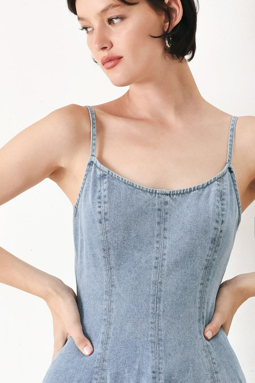 CLOUD NINETTE DENIM MIDI DRESS