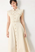 NEUTRAL COMMAND WOVEN SHIRT DRESS