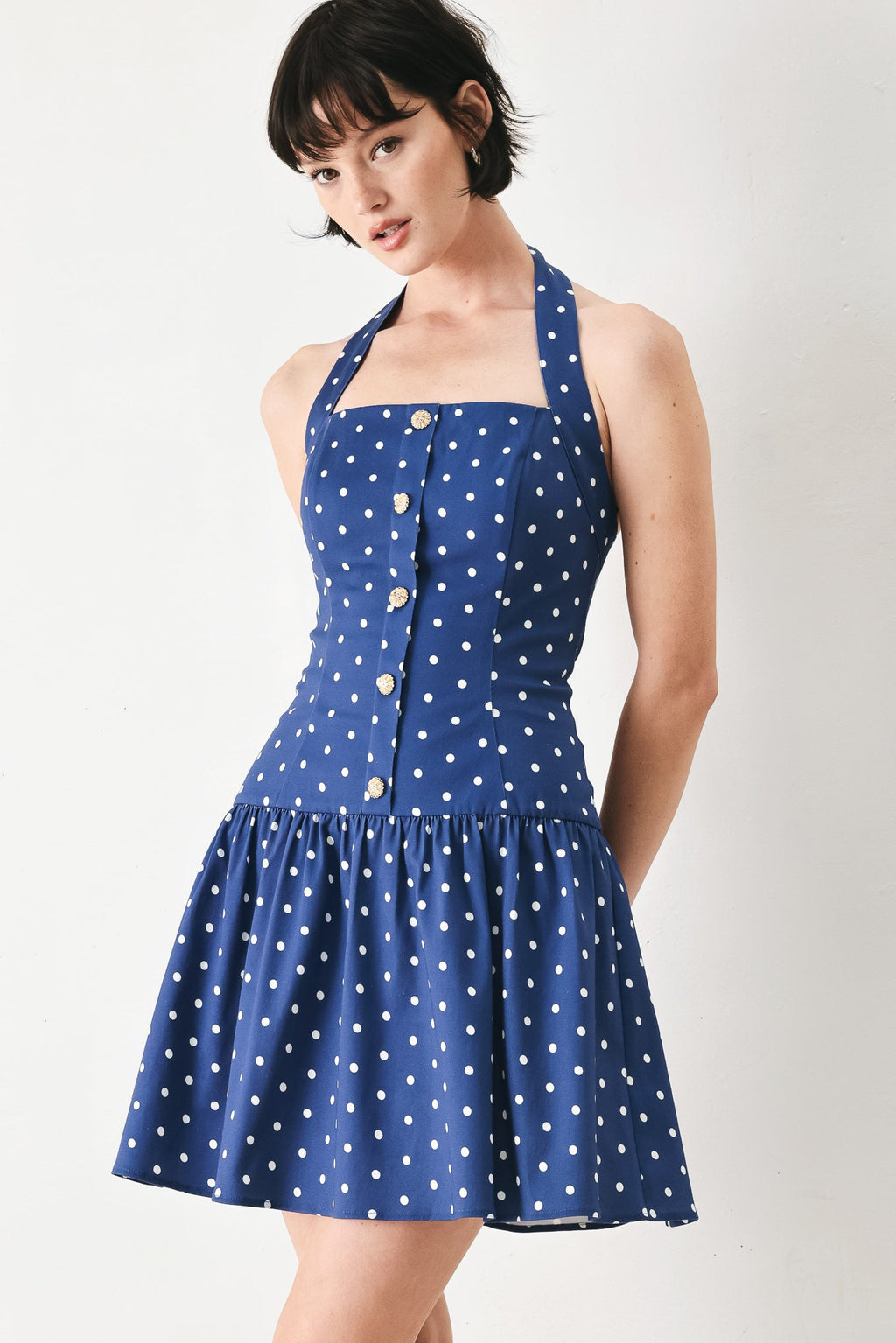 DOTS & DREAMS WOVEN MINI DRESS