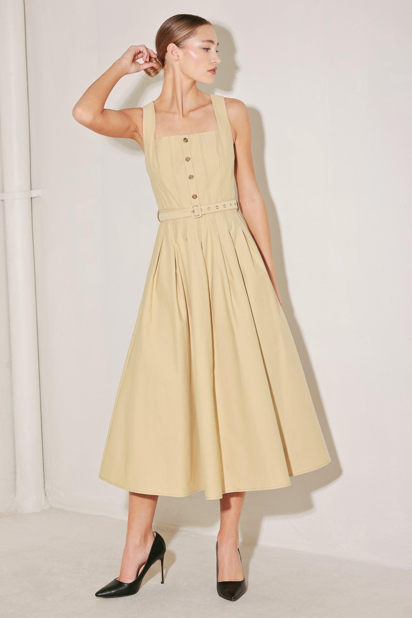 SAHARA GRACE WOVEN MIDI DRESS