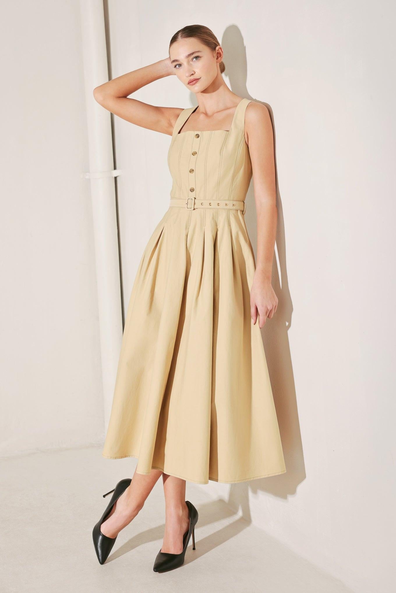 SAHARA GRACE WOVEN MIDI DRESS