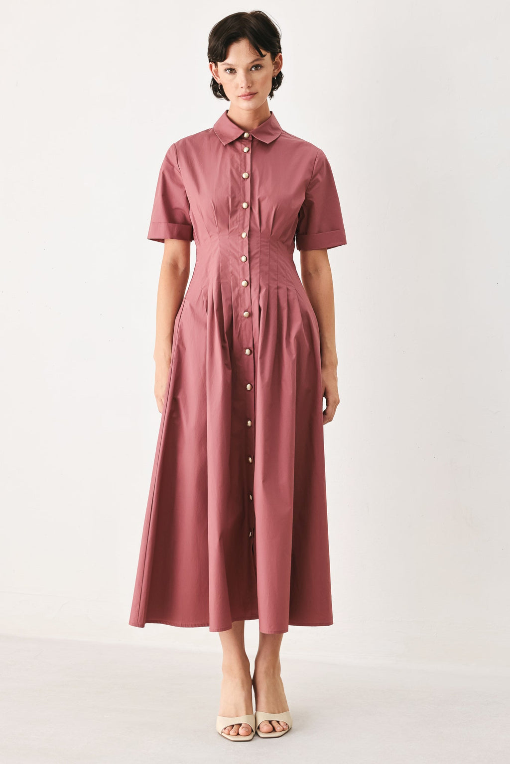 COUNTRYSIDE CHARM WOVEN MIDI DRESS