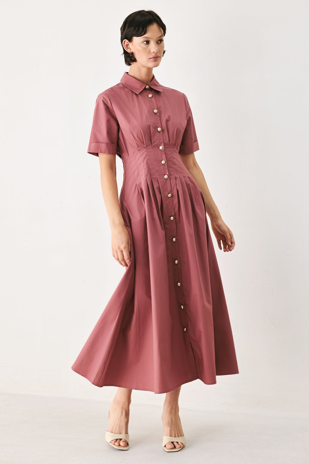 COUNTRYSIDE CHARM WOVEN MIDI DRESS
