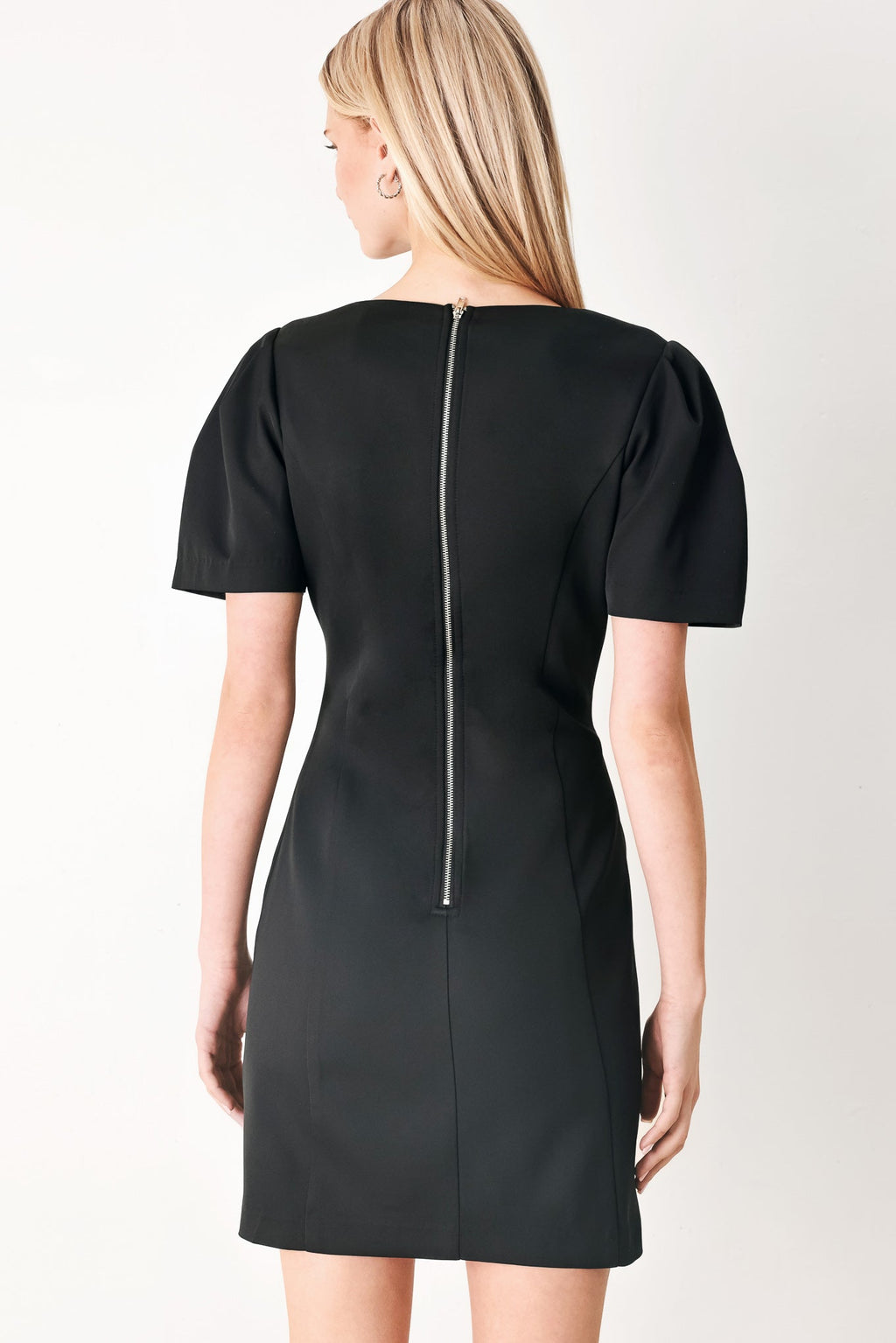 BLACK MIDNIGHT WOVEN MINI DRESS