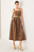 PARISIAN DOT WOVEN MIDI DRESS