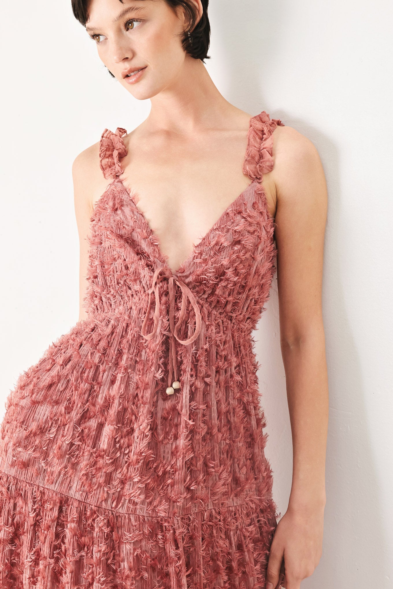 TWILIGHT ROSETTE WOVEN MAXI DRESS