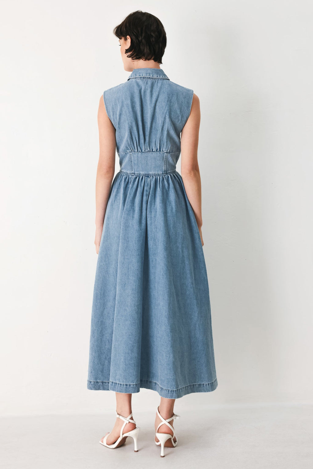SUNDAY STROLL DENIM MIDI DRESS