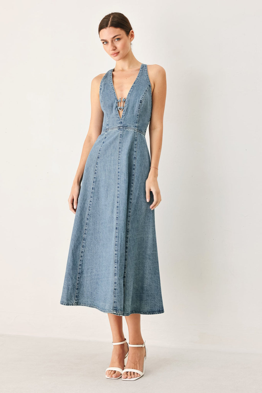 SUNDAY MUSE DENIM MIDI DRESS