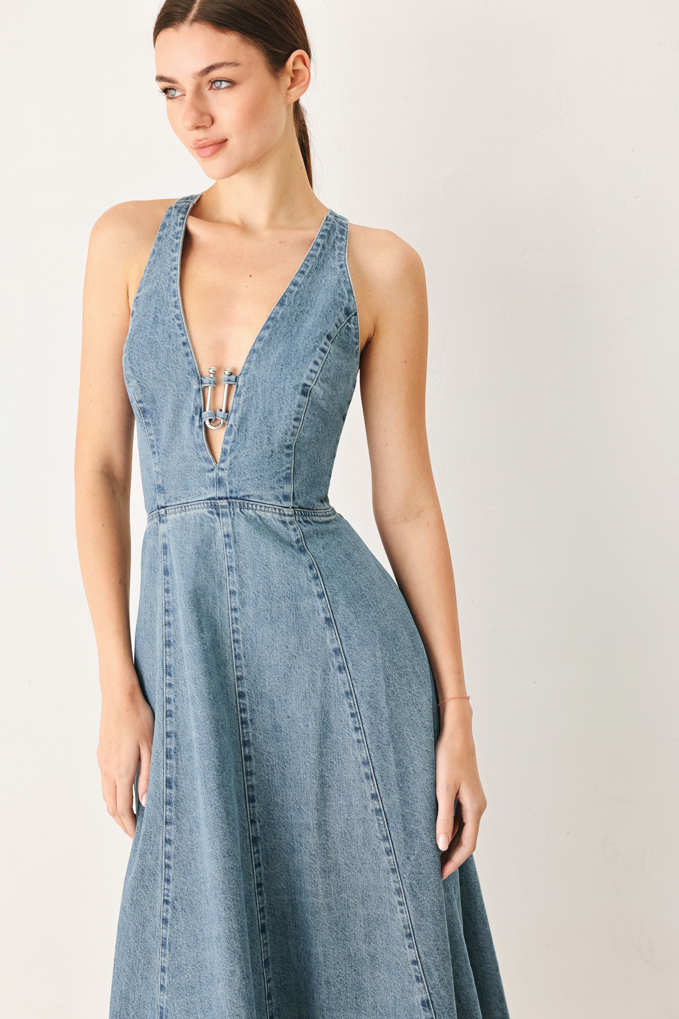 SUNDAY MUSE DENIM MIDI DRESS