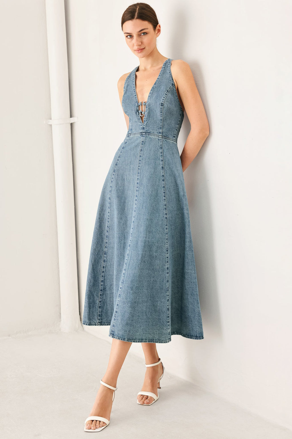 SUNDAY MUSE DENIM MIDI DRESS