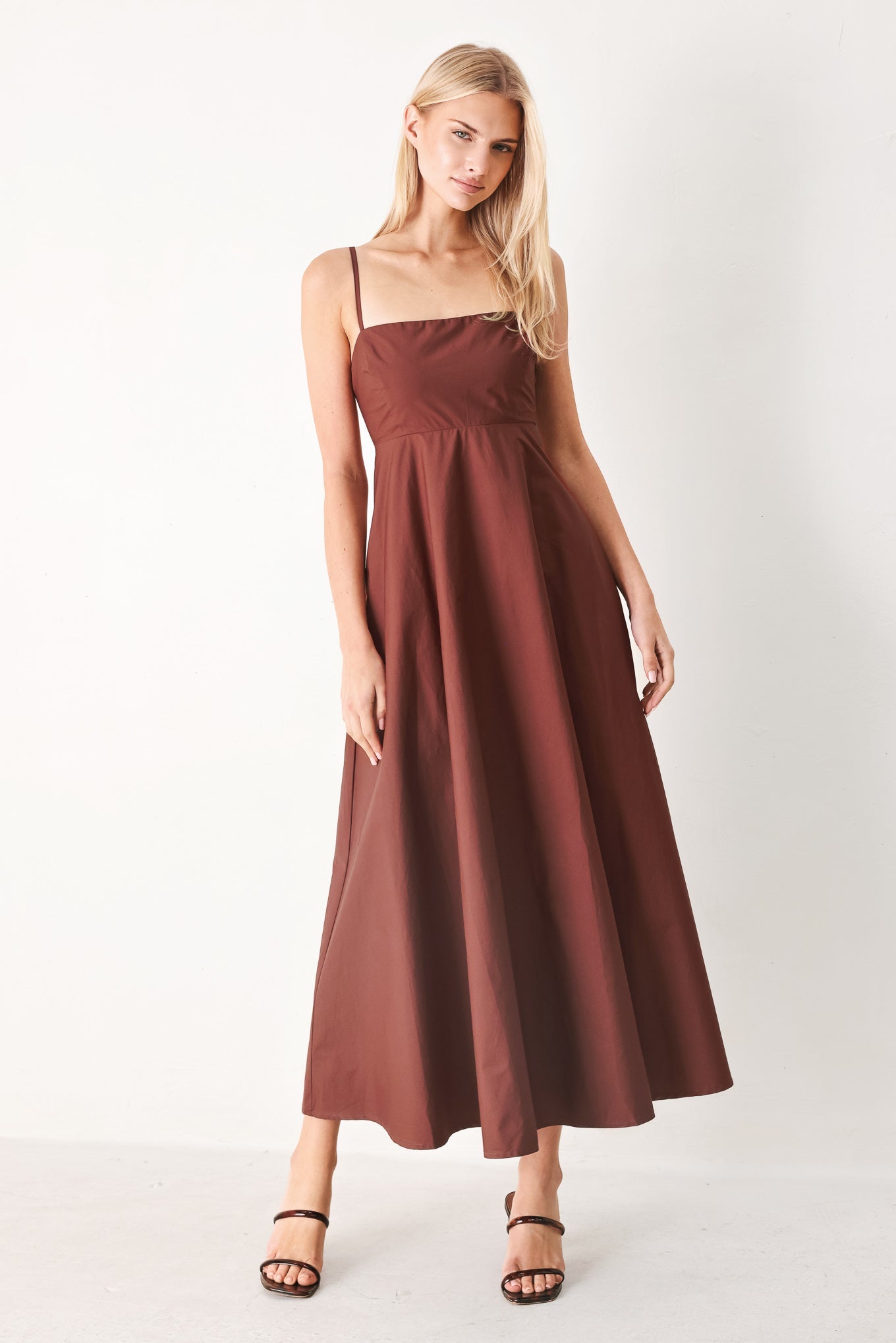 QUIET LUXE WOVEN MIDI DRESS