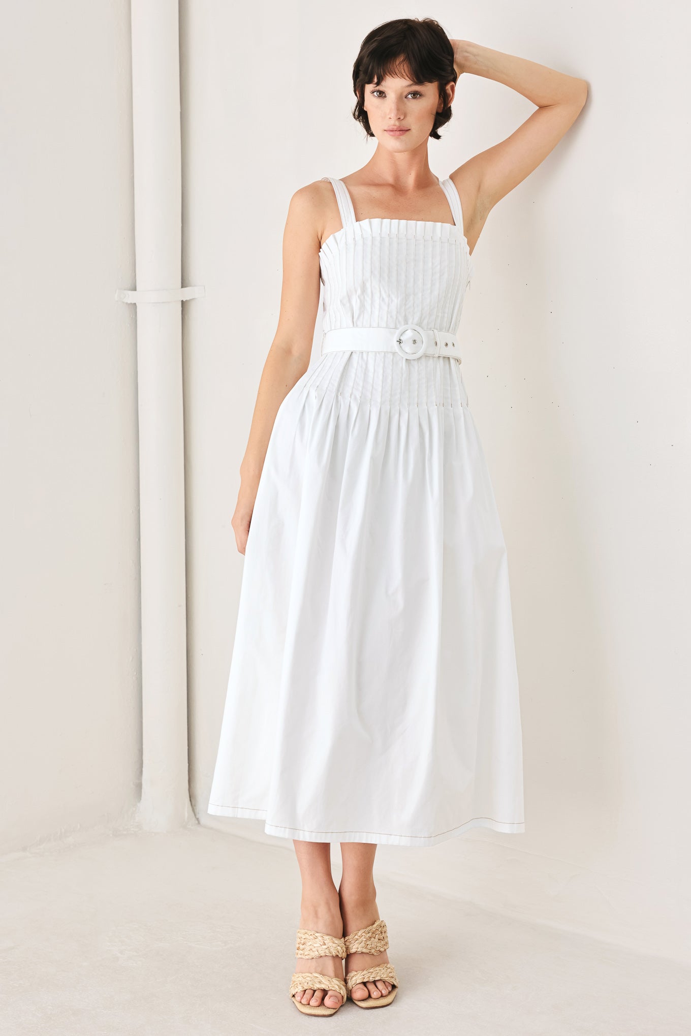 THE WEEKEND IN NANTUCKET WOVEN MIDI DRESS