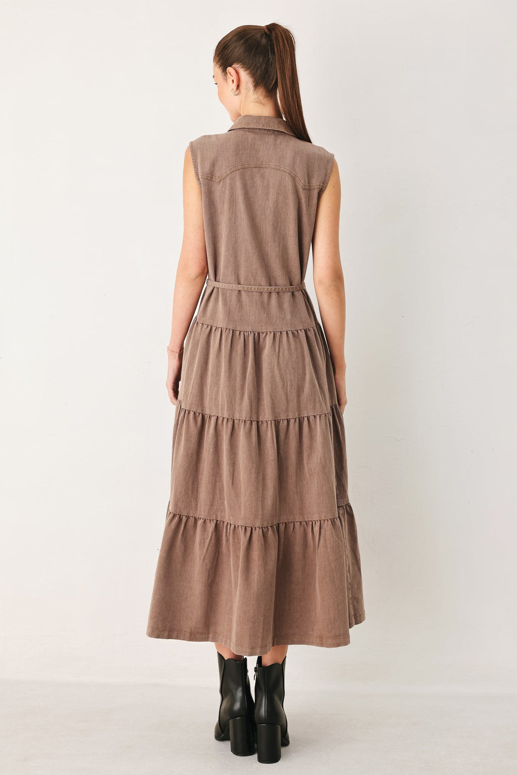 RUSTIC ROMANCE WOVEN MIDI DRESS