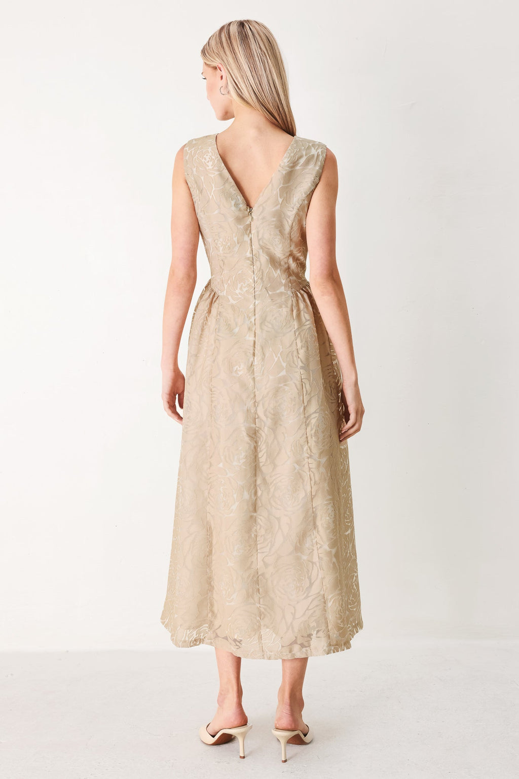 EVENING BLOSSOM ORGANZA MIDI DRESS
