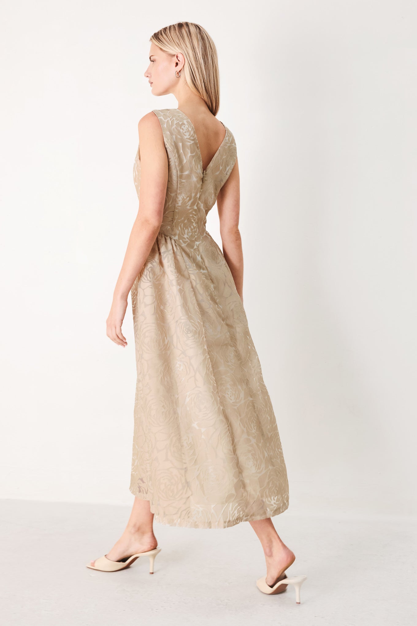 EVENING BLOSSOM ORGANZA MIDI DRESS