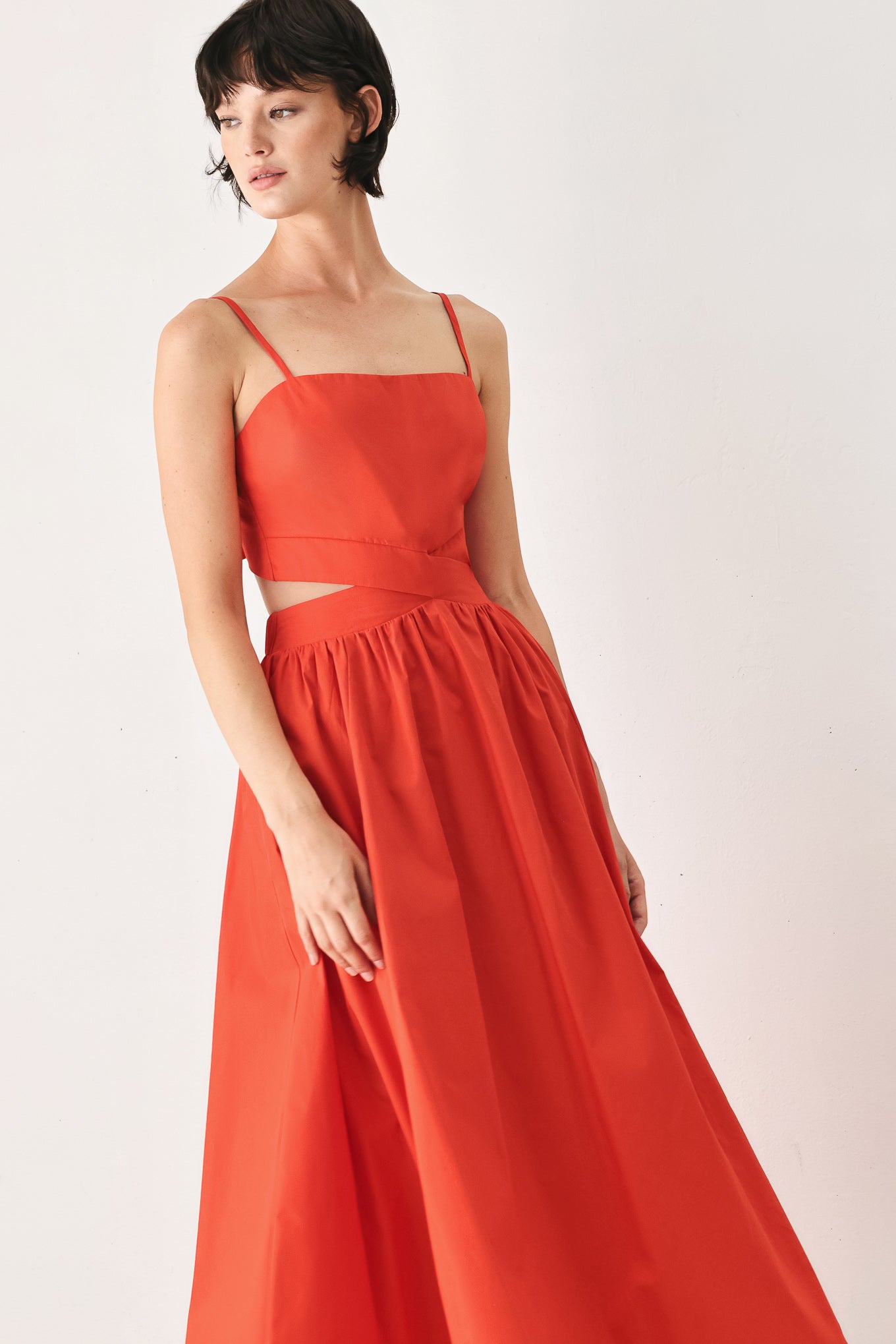 THE RIVIERA NIGHTS WOVEN MIDI DRESS