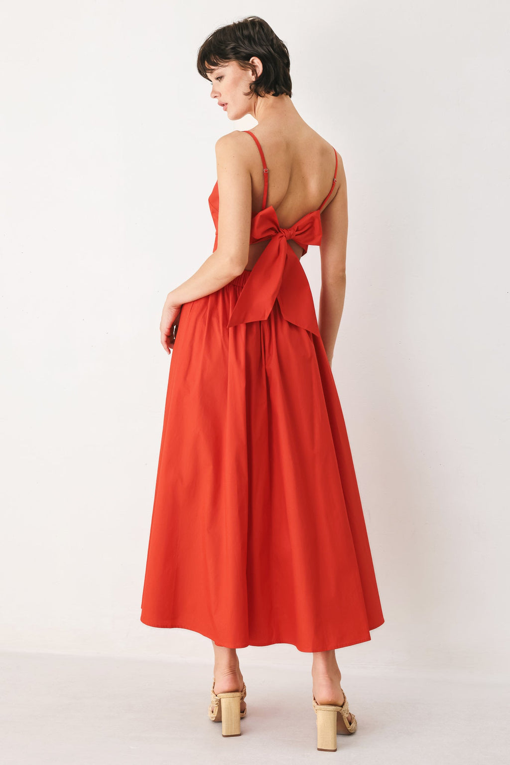 THE RIVIERA NIGHTS WOVEN MIDI DRESS