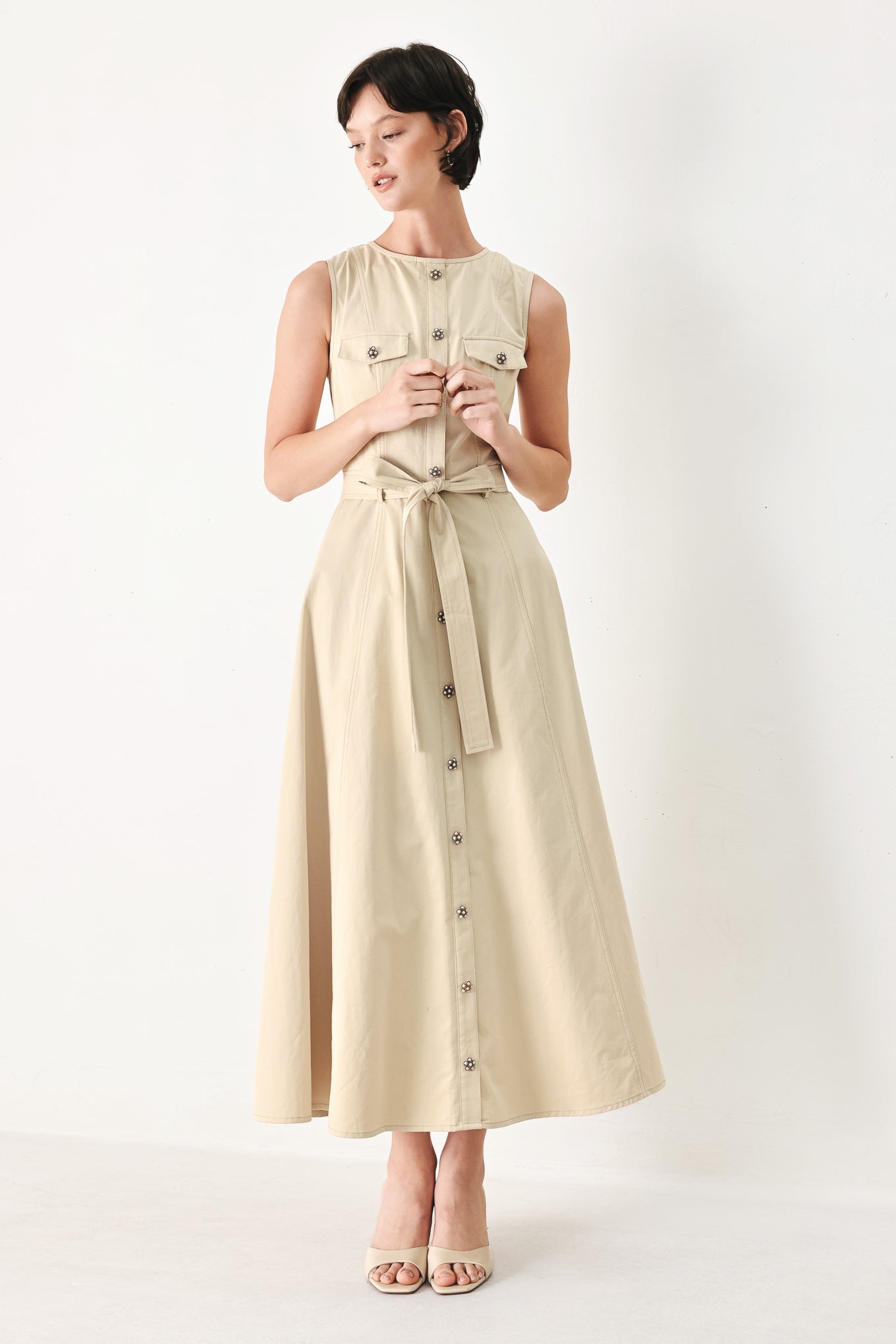 DUNE DAYDREAM WOVEN MIDI DRESS