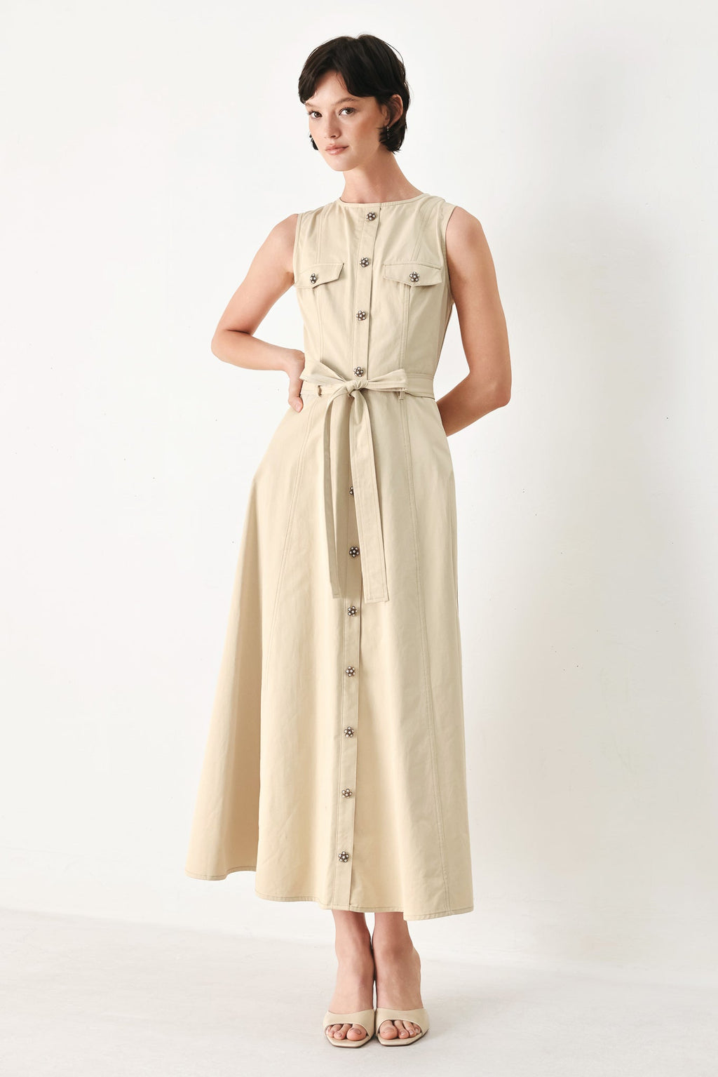 DUNE DAYDREAM WOVEN MIDI DRESS
