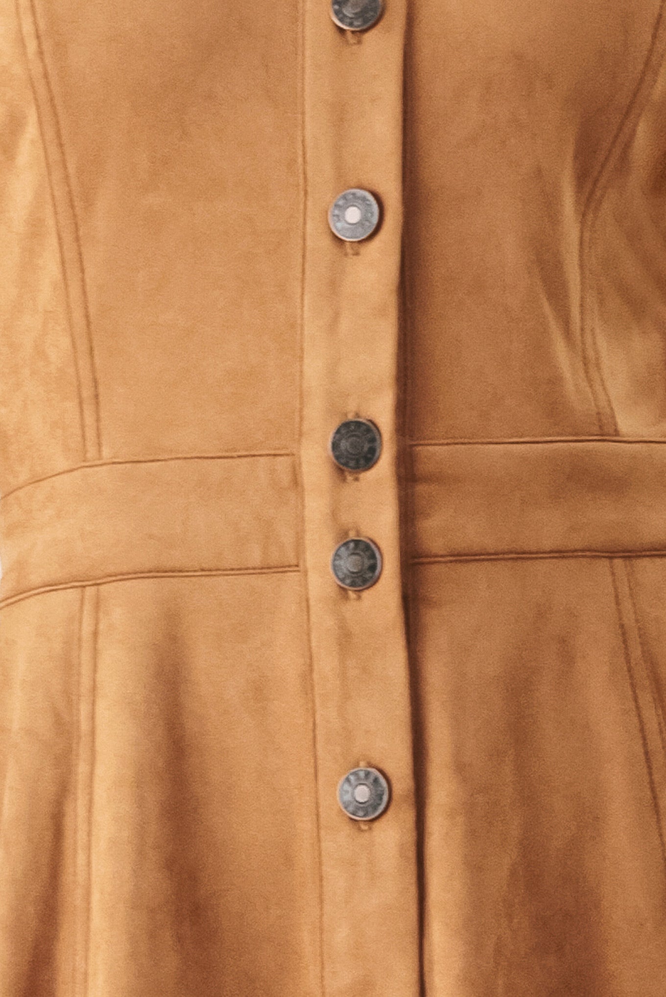 DARLING CAME FAUX SUEDE MIDI SHIRT DRESS