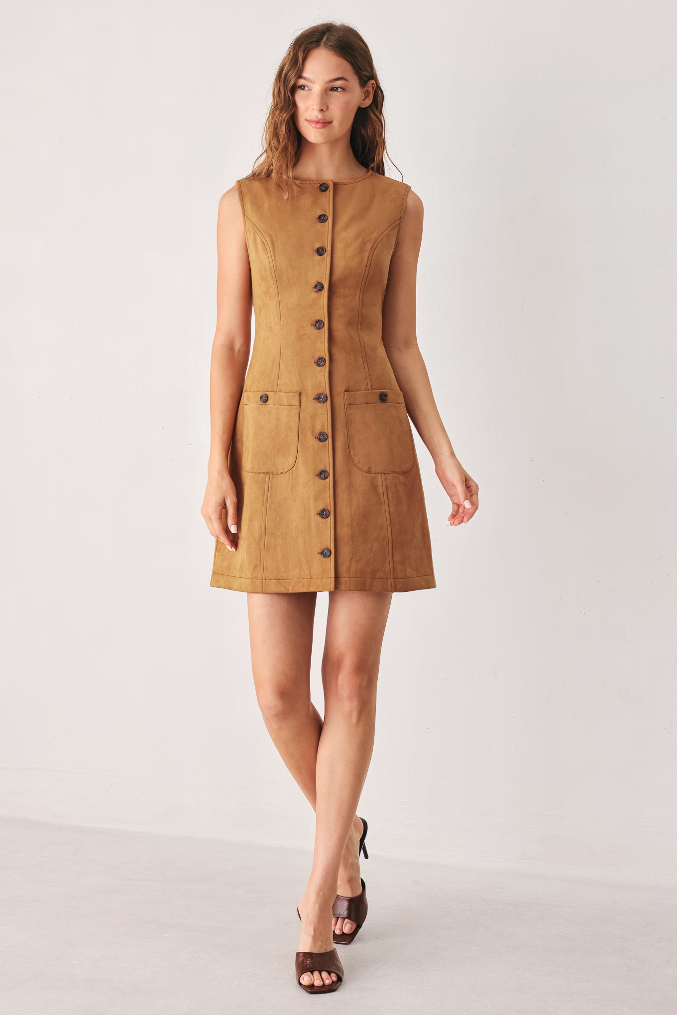 MAPLE FAUX SUEDE MINI DRESS