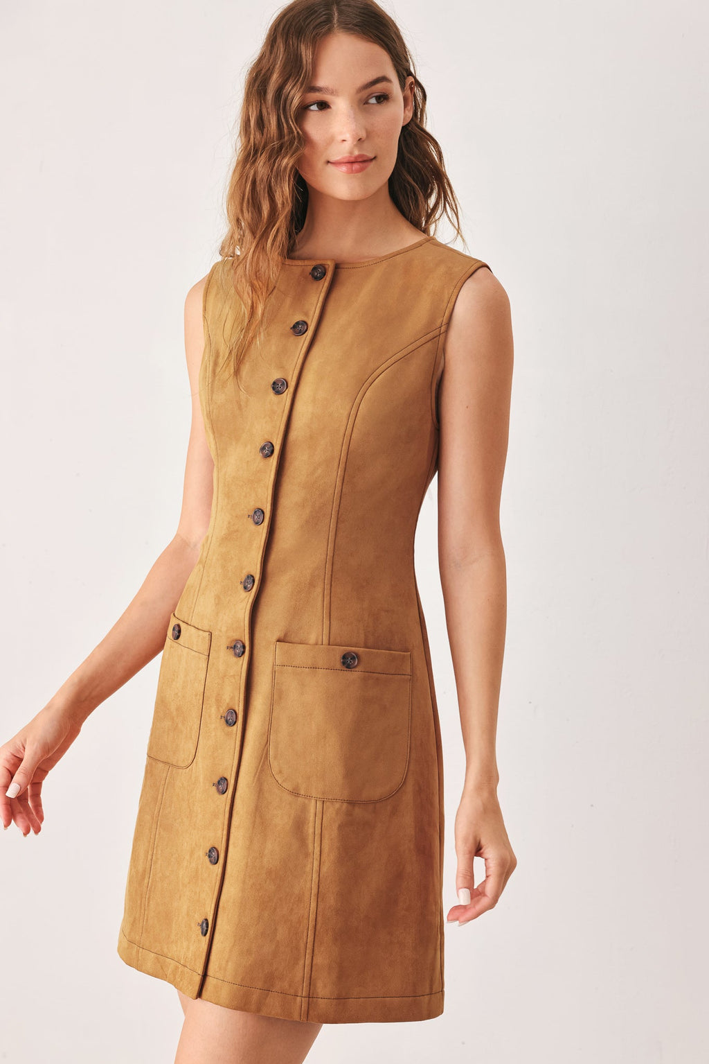 MAPLE FAUX SUEDE MINI DRESS