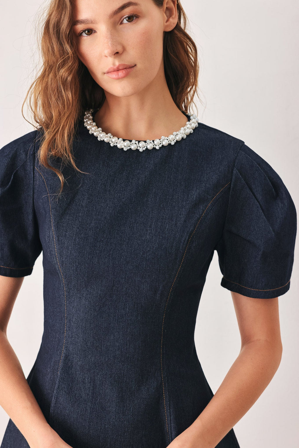 SWEET INDIGO DENIM MINI DRESS