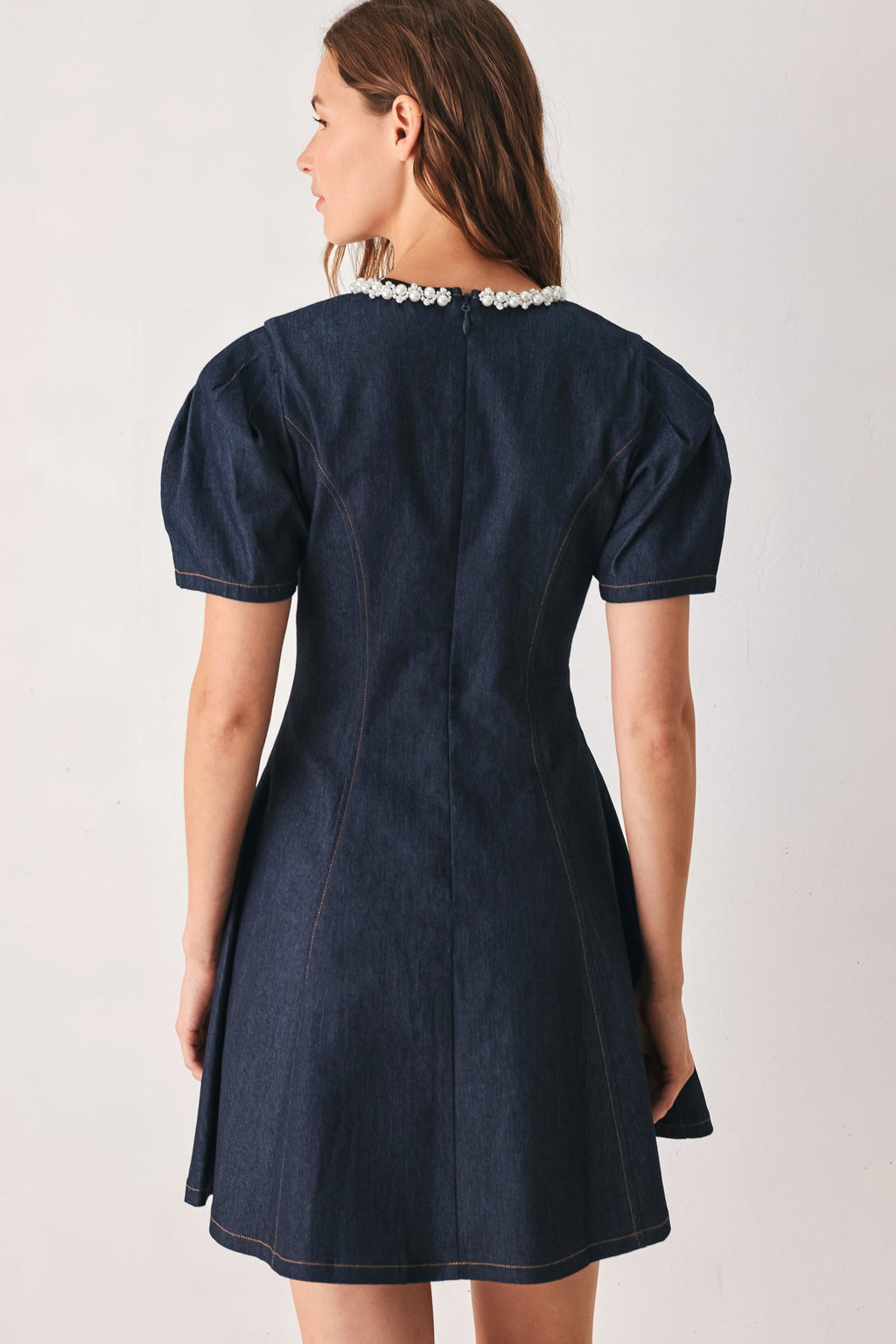SWEET INDIGO DENIM MINI DRESS