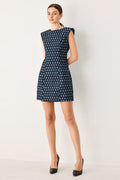 COOL GIRL CHECK JACQUARD DENIM MINI DRESS