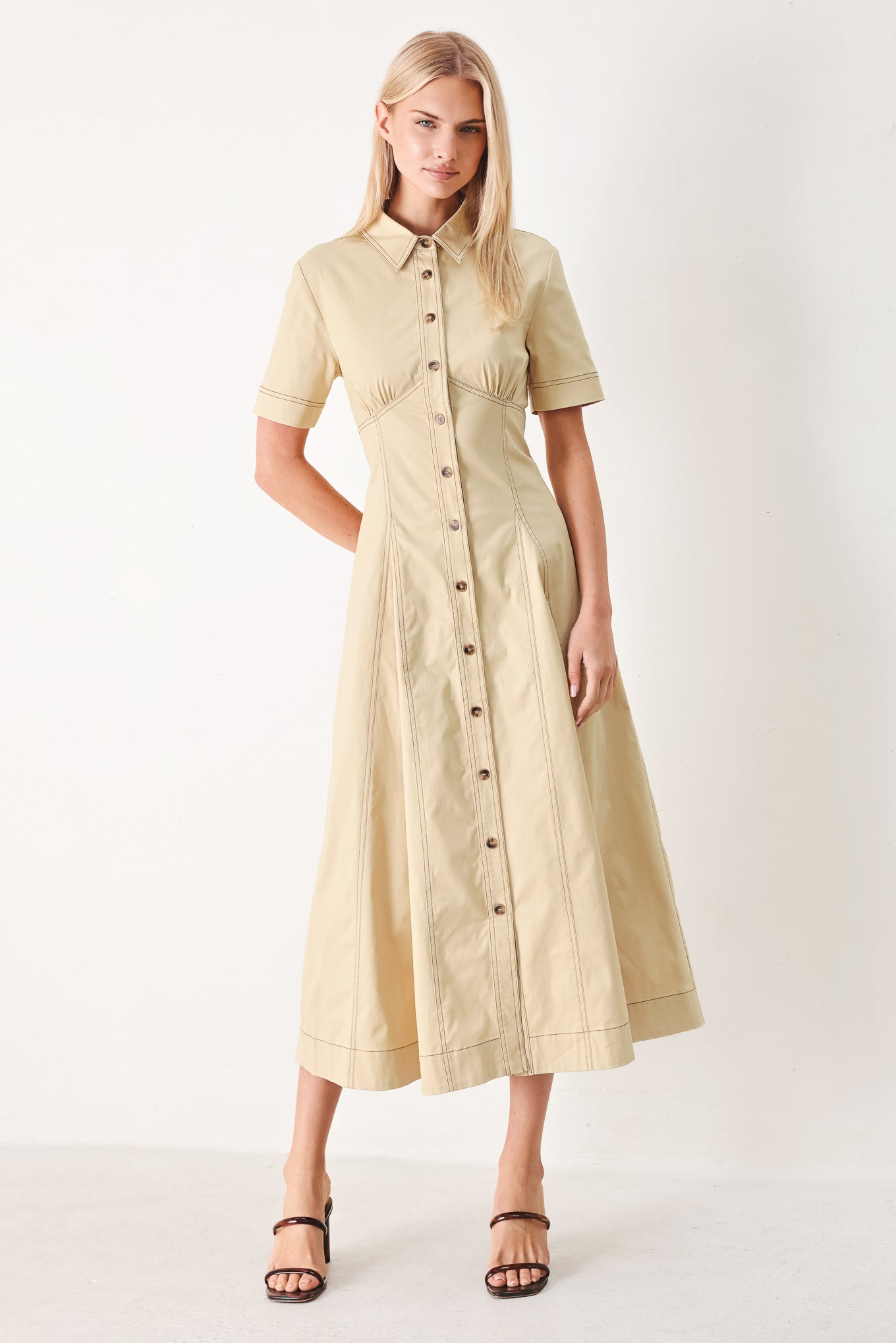 TREND ICON WOVEN MIDI DRESS