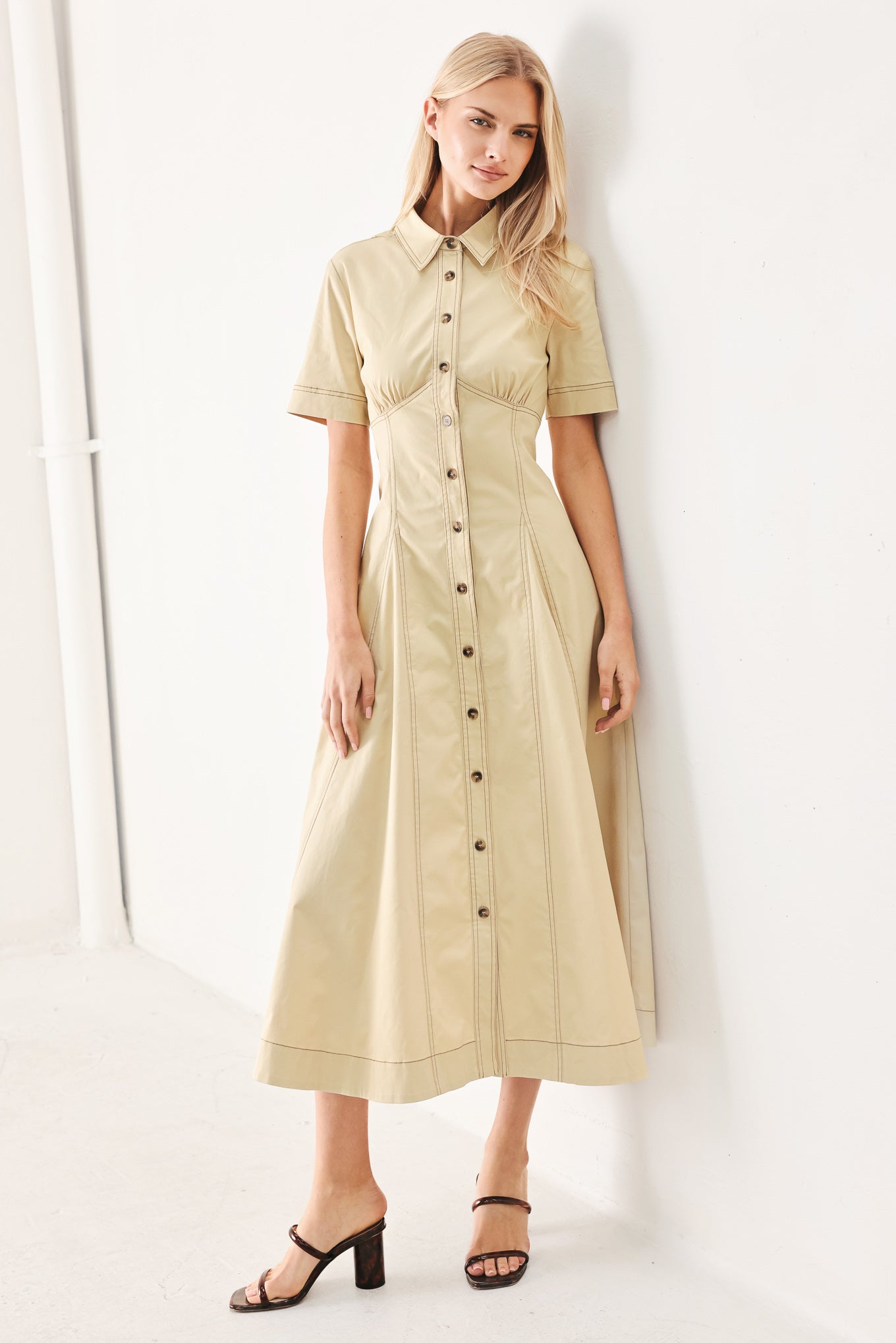 TREND ICON WOVEN MIDI DRESS