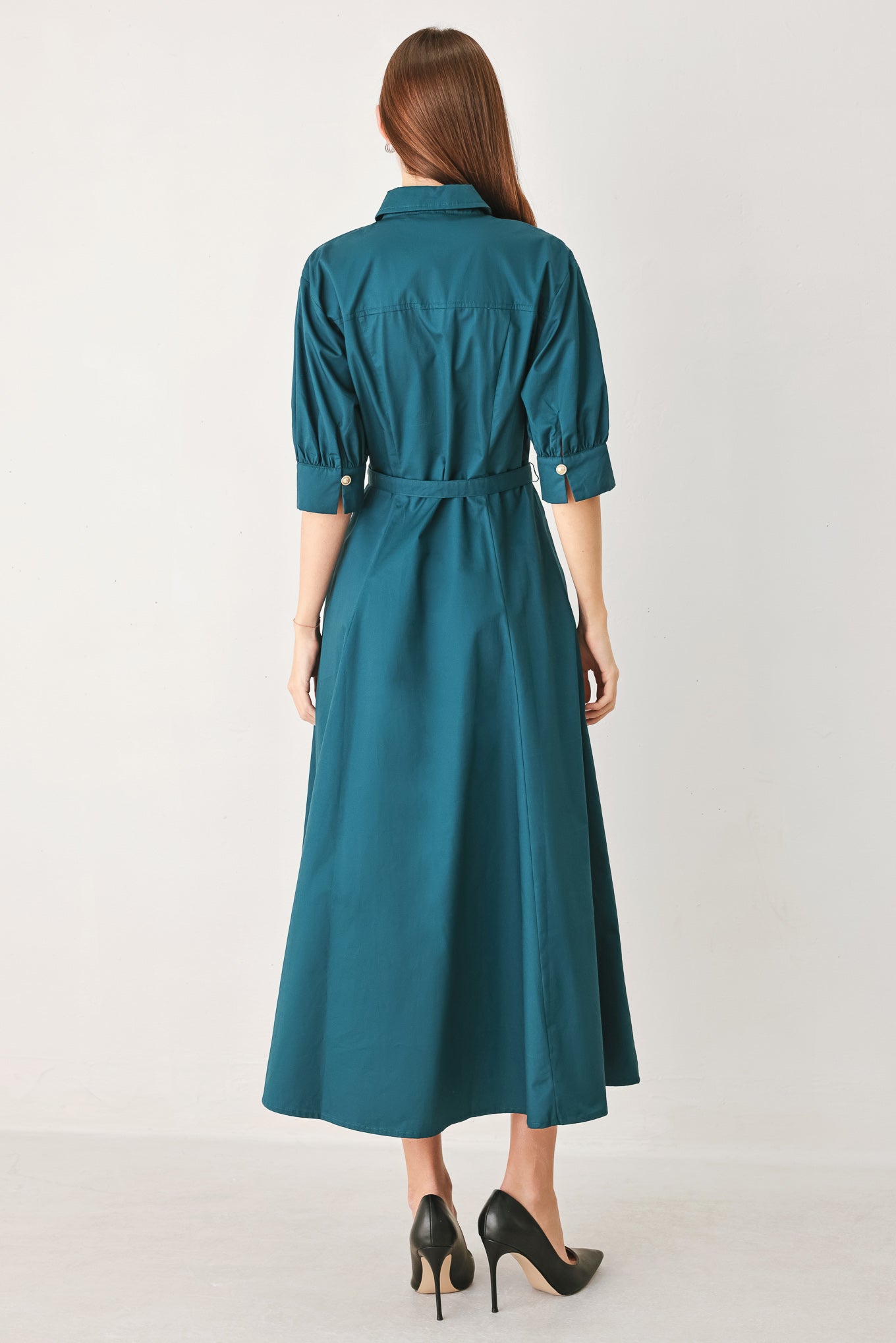 EVERYDAY TAILORED WOVEN MIDI DRESS