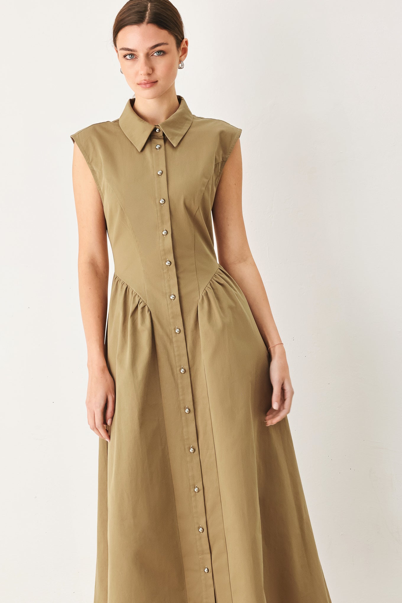 MOCHA MUSE WOVEN MIDI DRESS