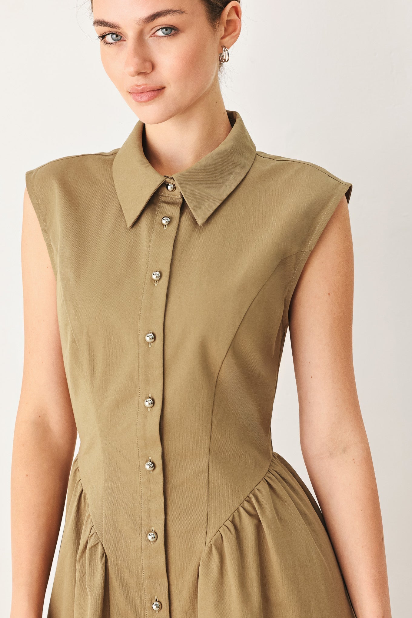 MOCHA MUSE WOVEN MIDI DRESS