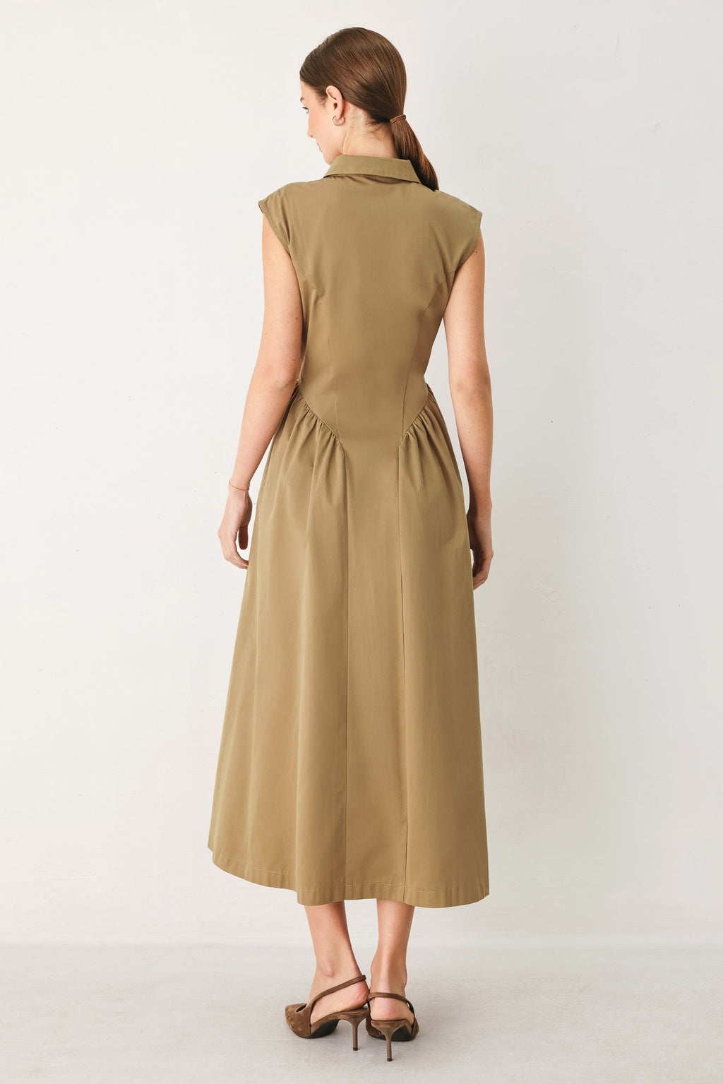 MOCHA MUSE WOVEN MIDI DRESS