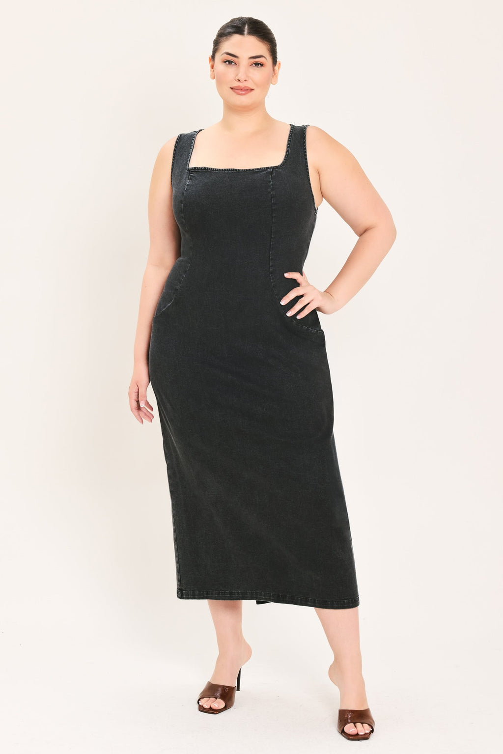 URBAN CHIC DENIM MIDI DRESS