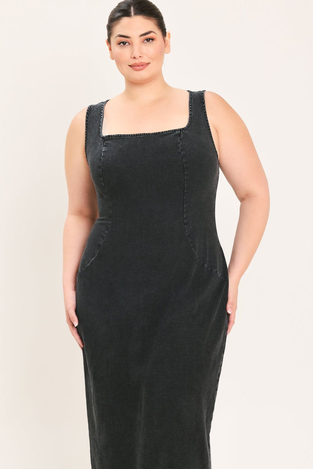 URBAN CHIC DENIM MIDI DRESS