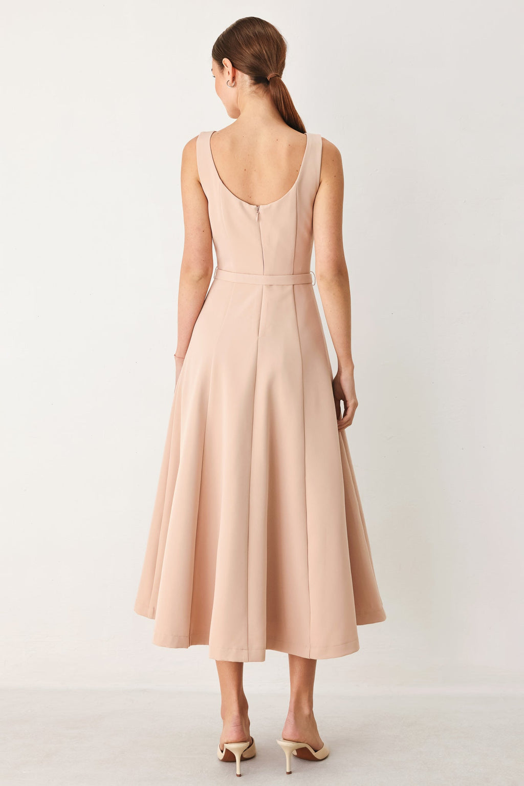 BLUSH HOUR WOVEN MIDI DRESS