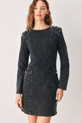 ONYX ACID-WASH DENIM MINI DRESS