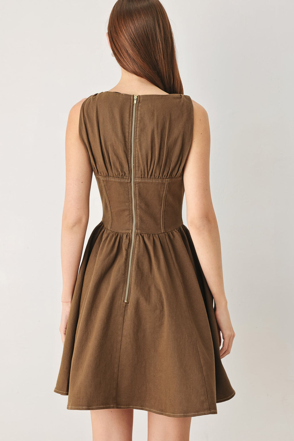 WALNUT ROMANCE WOVEN MINI DRESS
